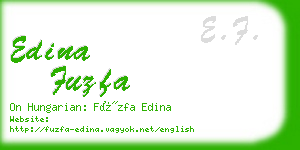 edina fuzfa business card